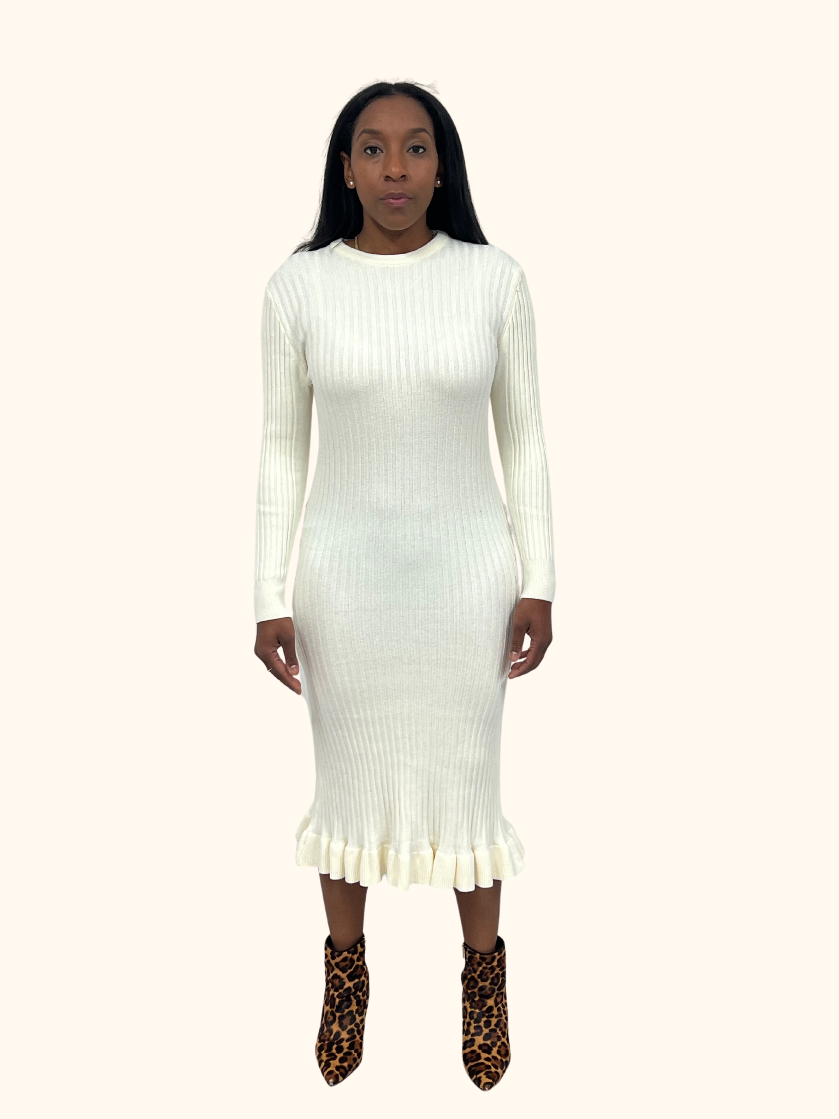 Cream 2025 knit dress