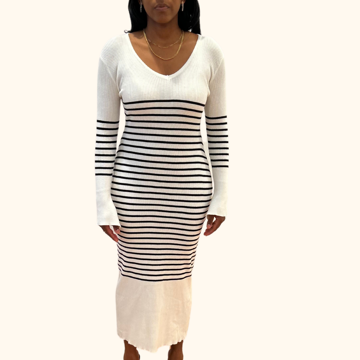 The Kim Striped Knit Dress